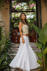 Violetta White Gauze Maxi Skirt