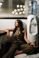 Virginia Taupe Blazer Vest