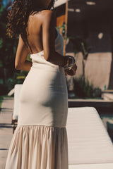 Viviana Cream Halter Maxi Dress