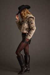 Wild Heart Snake Print Faux Fur Jacket