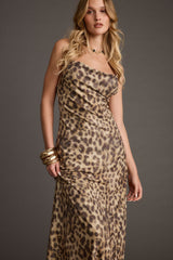 Wild Thing Leopard Print Mesh Maxi Dress