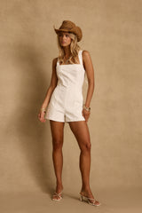 Winona White Denim Romper