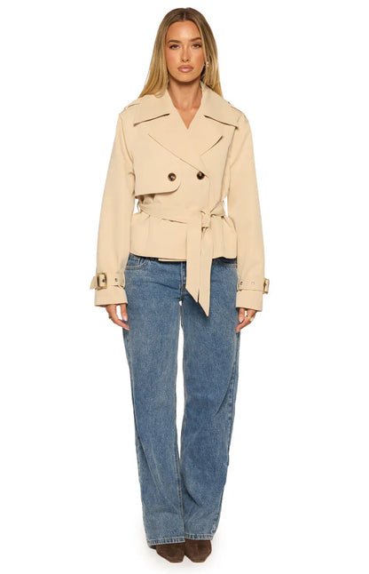 Wilda Cream Cropped Trench Coat