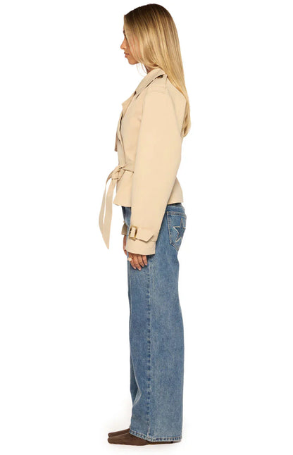 Wilda Cream Cropped Trench Coat