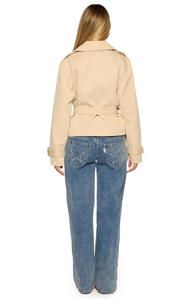 Wilda Cream Cropped Trench Coat