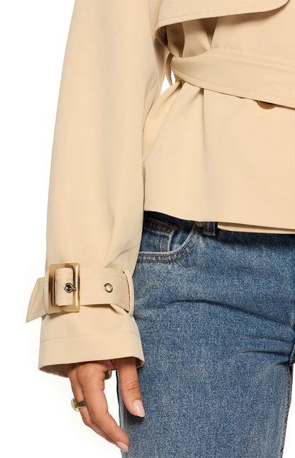 Wilda Cream Cropped Trench Coat