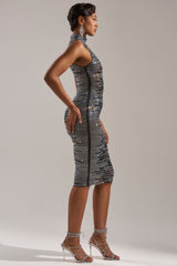 SHINING ON YOU RHINESTONE MIDI DRESS