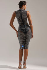 SHINING ON YOU RHINESTONE MIDI DRESS