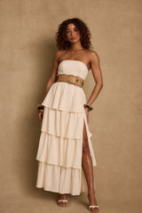 Zula Natural Strapless Maxi Dress