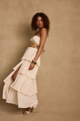 Zula Natural Strapless Maxi Dress