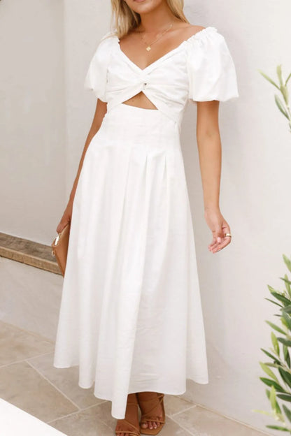 Hazel Blues® |  Sweetheart Neck Puff Sleeve Dress