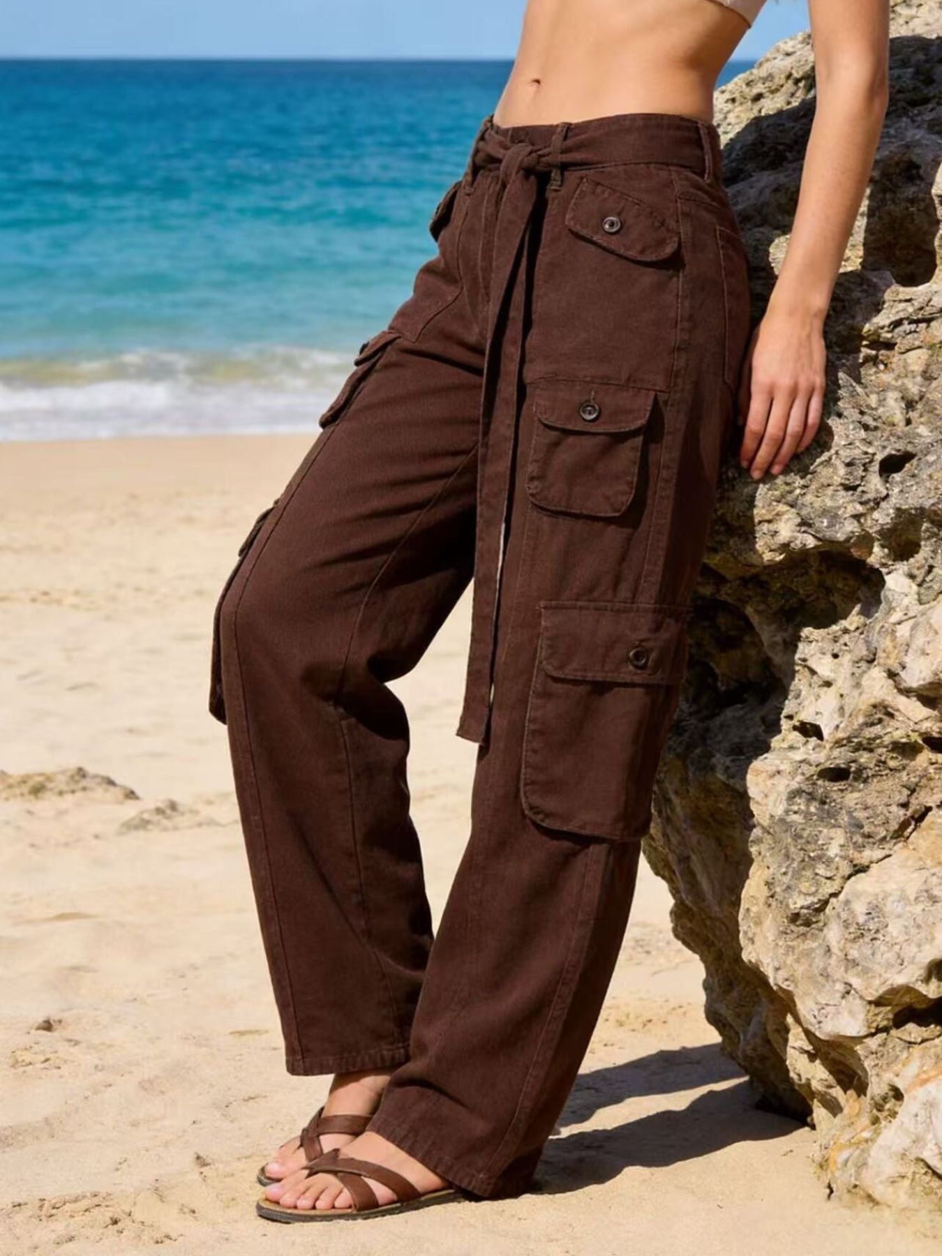 Hazel Blues® |  Wide Leg Cargo Jeans