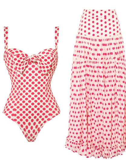 Hazel Blues® | Printed One-Piece Swimwear and Skirt Set