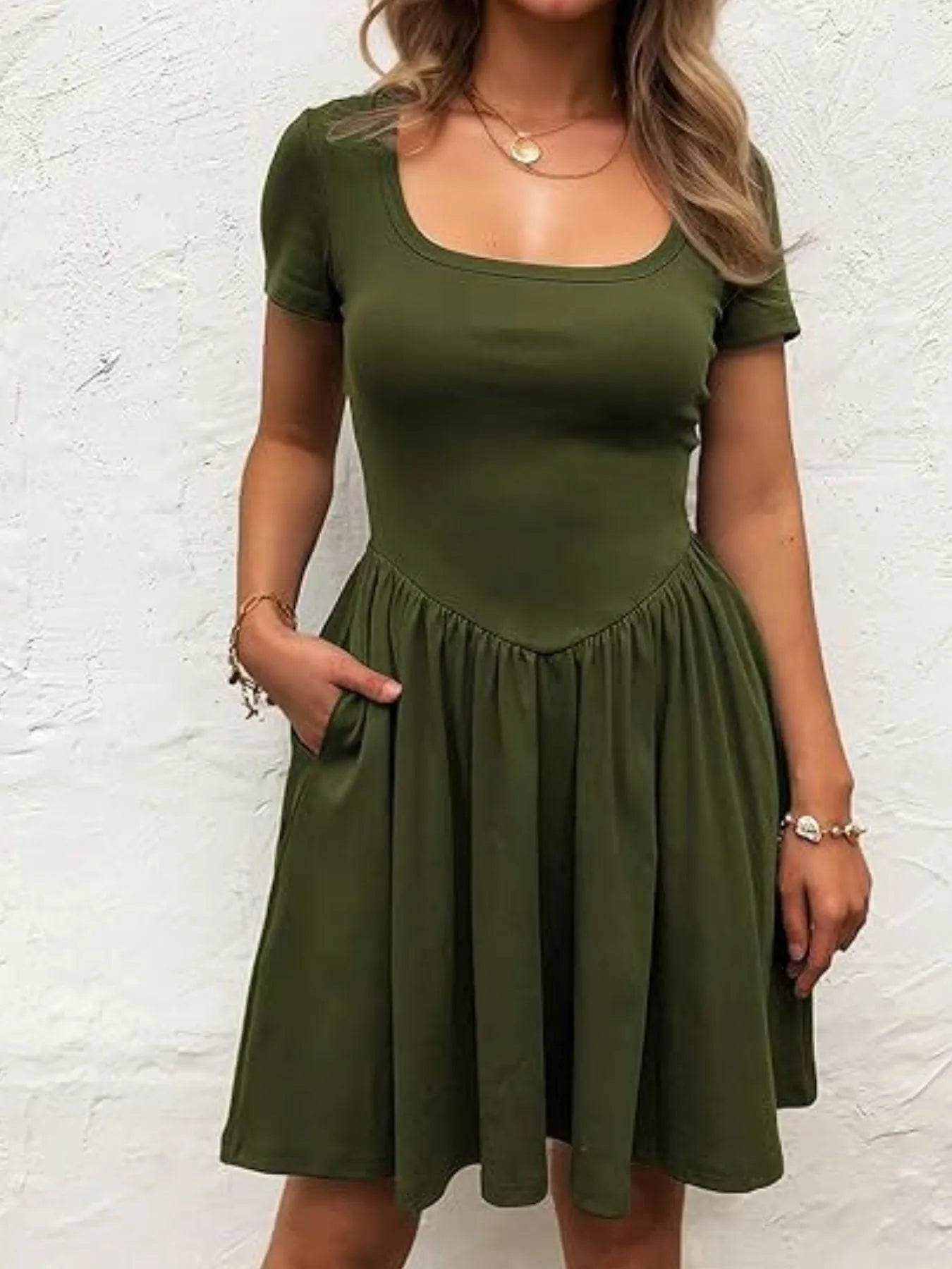 Hazel Blues® |  Short Sleeve Round Neck Mini Dress