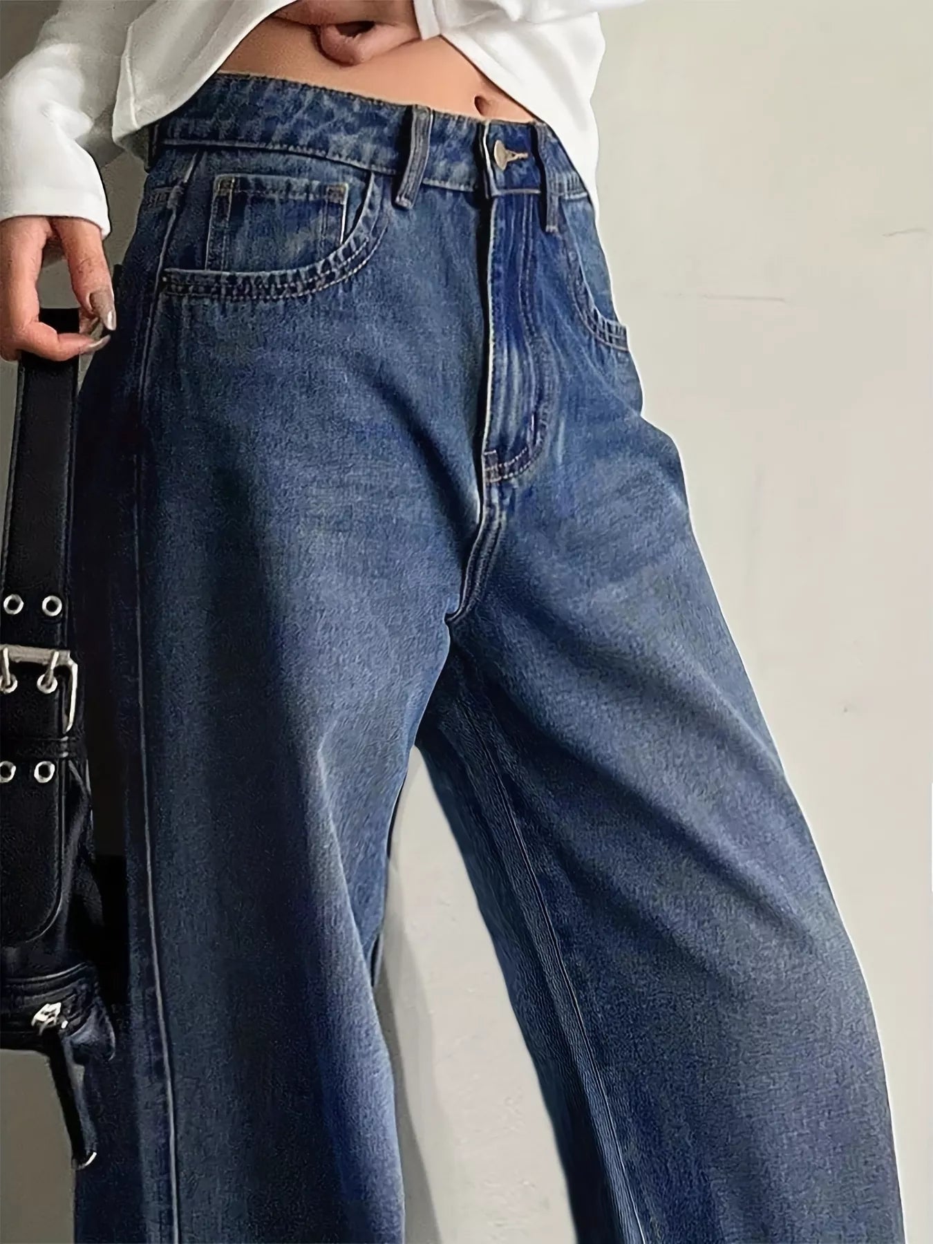 Hazel Blues® |  Wide Leg Vintage Wash Jeans