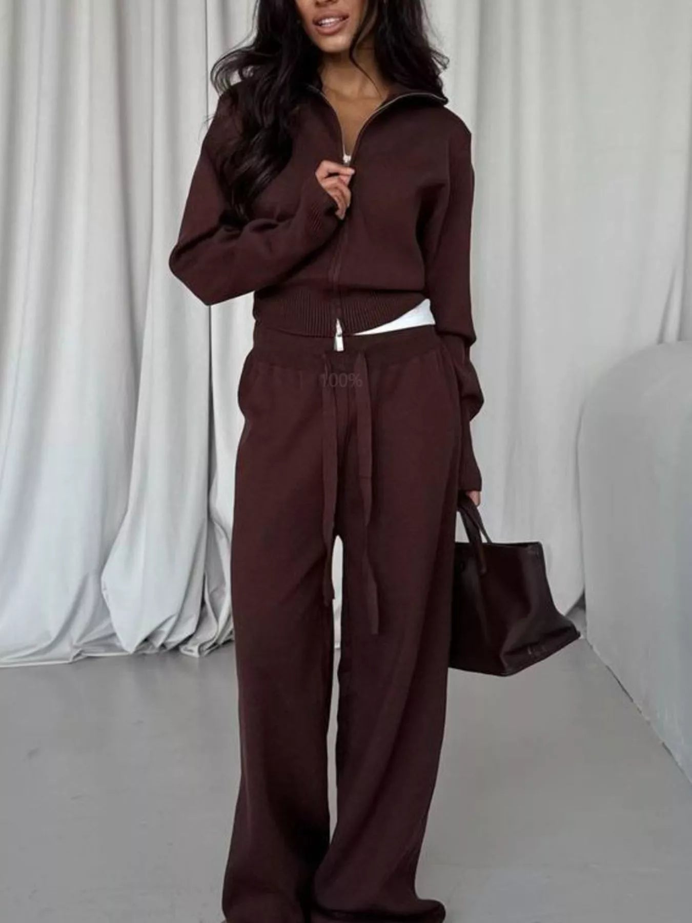 Hazel Blues® |  Zip-Up Outerwear and  Drawstring Pants Set