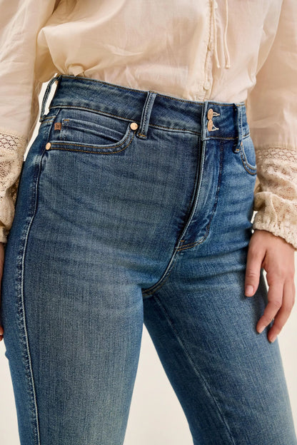 Hazel Blues® |  Judy Blue High Waist Double Button Tummy Control Flare Jeans