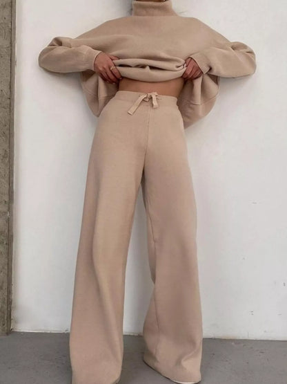 Hazel Blues® | Turtleneck Long Sleeve Top and Pants Sweater Set