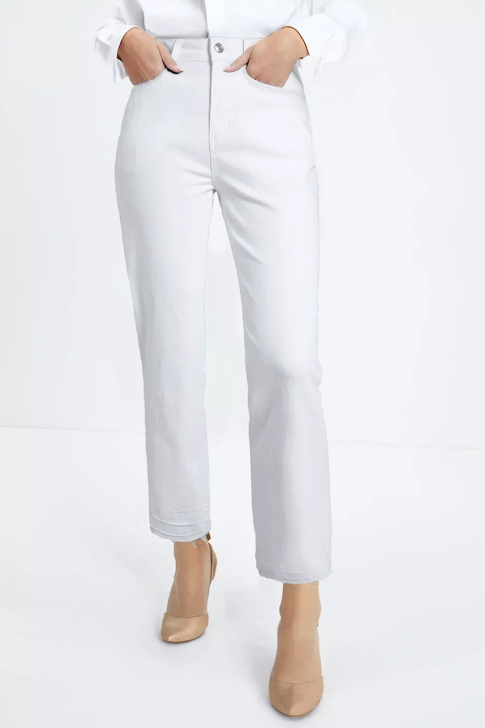 Hazel Blues® |  High-Waisted Straight Leg Jeans