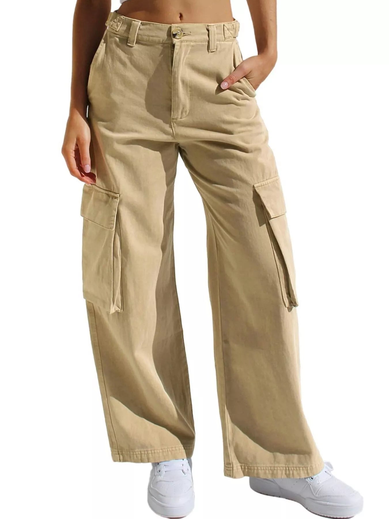 Hazel Blues® |  High-Waisted Wide Leg Cargo Jeans