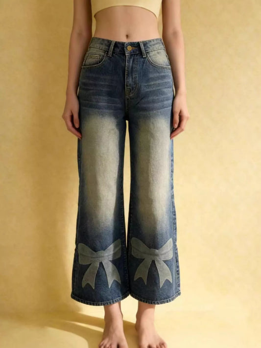 Hazel Blues® |  Bow Wide Leg Jeans