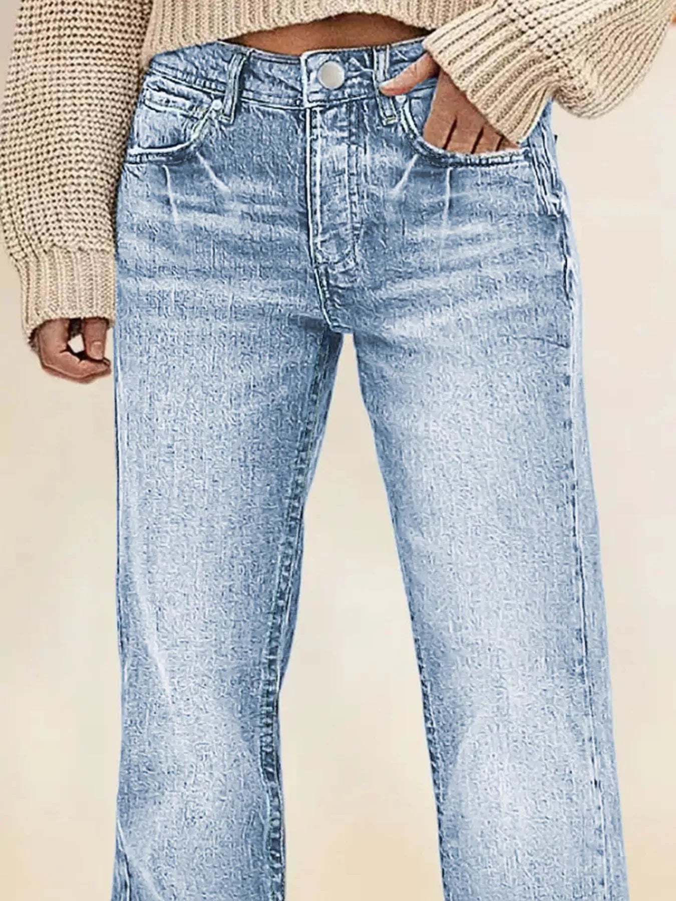 Hazel Blues® |  Vintage Wash Straight Leg Jeans
