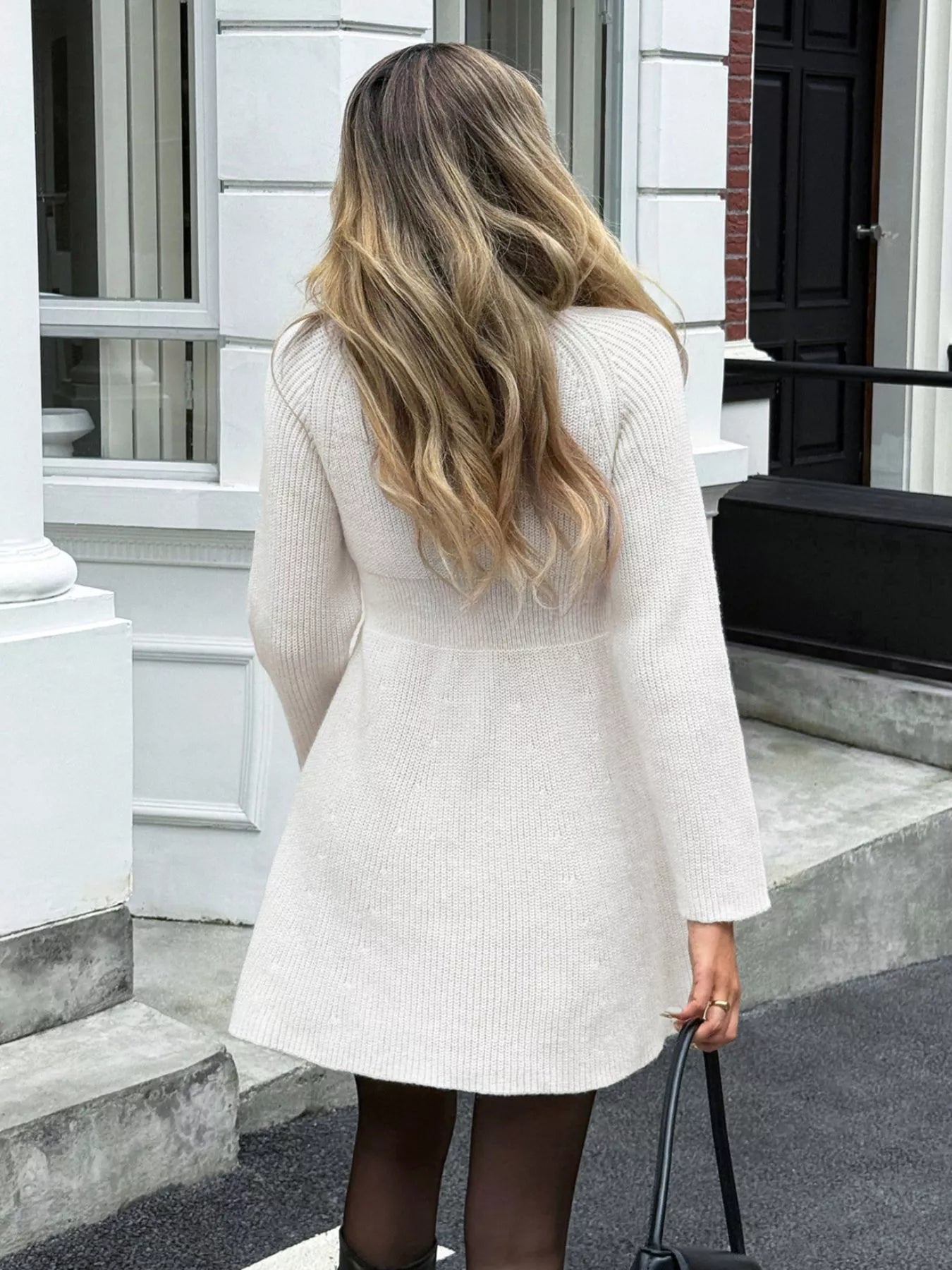 Hazel Blues® |  Button-Down Knitted Sweater Dress