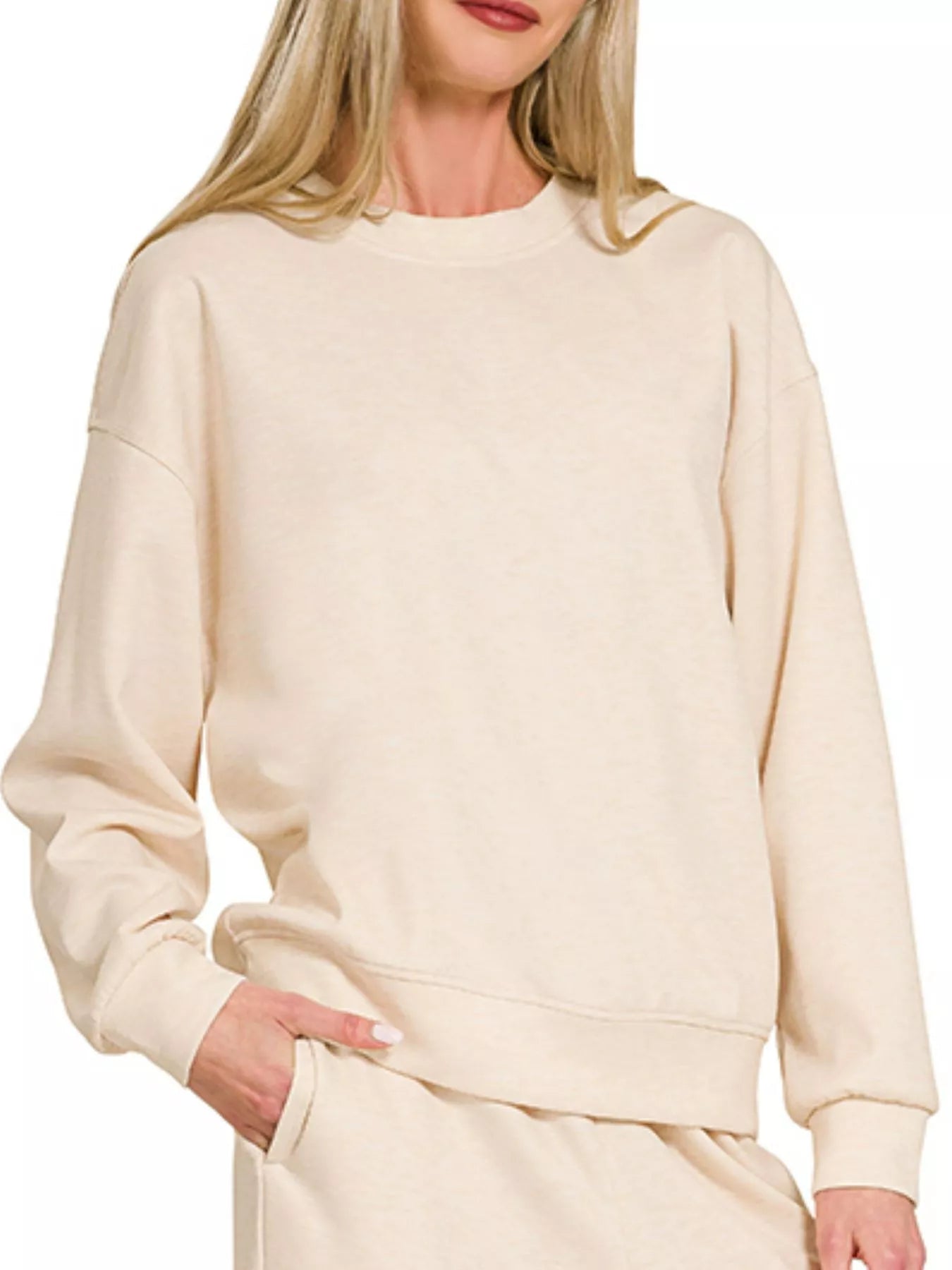 Hazel Blues® |  Zenana Scuba Crewneck Pullover and Pants Set