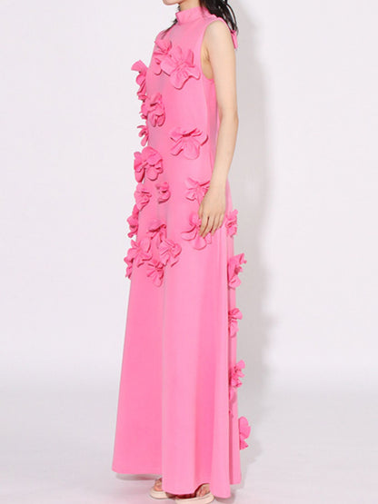Hazel Blues® |  Floral Applique Sleeveless Maxi Dress