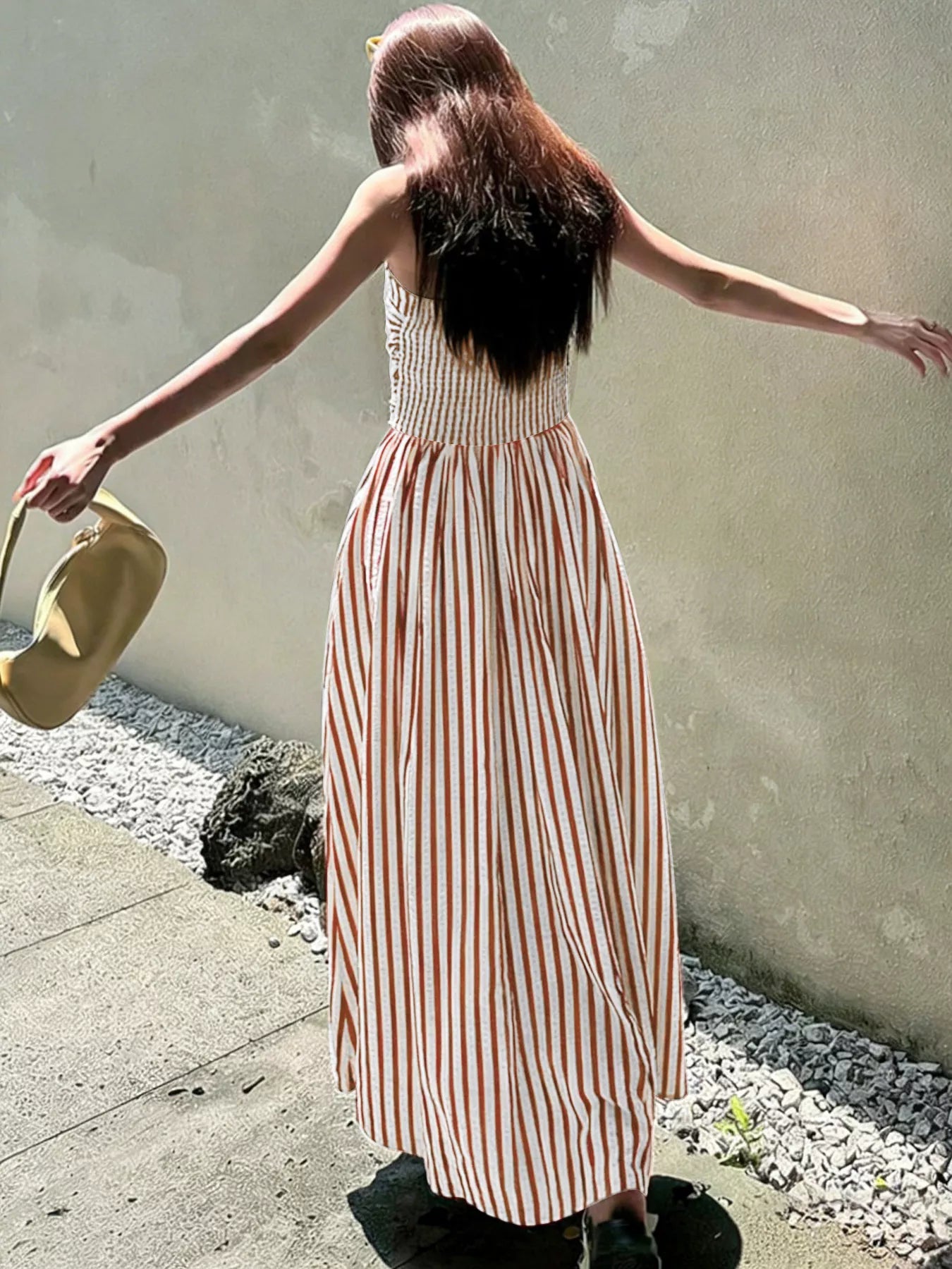 Hazel Blues® |  Striped Spaghetti Strap Casual Maxi Dress