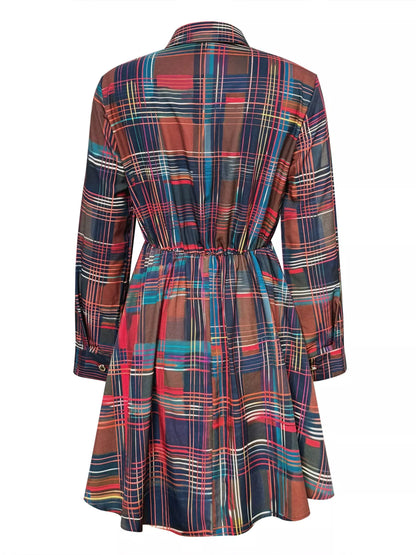 Hazel Blues® |  Plaid Long Sleeve Shirt Dress