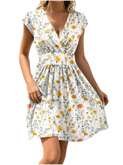 Hazel Blues® |  Floral Print Surplice Mini Dress