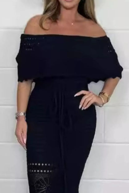 Hazel Blues® |  Crochet Off-Shoulder Maxi Dress