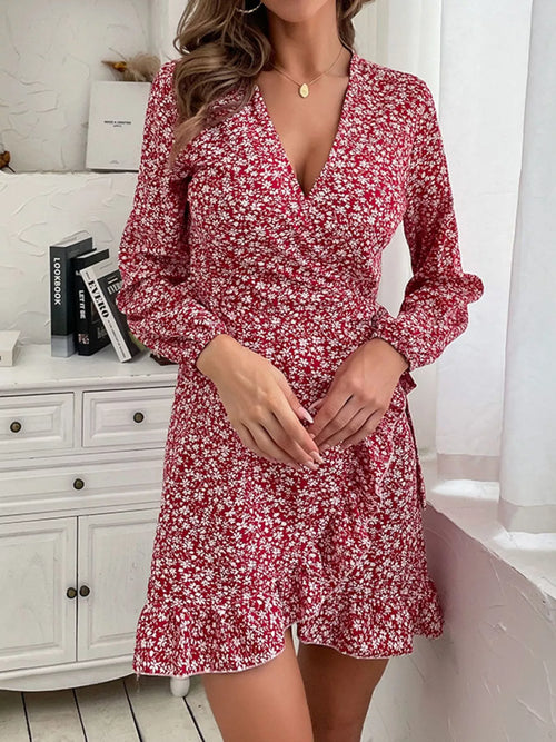 Hazel Blues® |  Floral Print Wrap Mini Dress