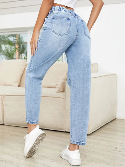 Hazel Blues® |  Distressed High Waist Jeans