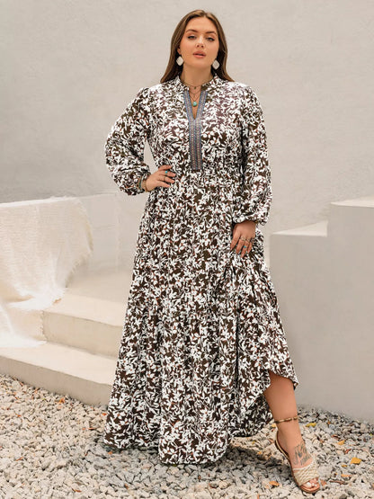 Hazel Blues® | Floral Print Long Sleeve Maxi Dress