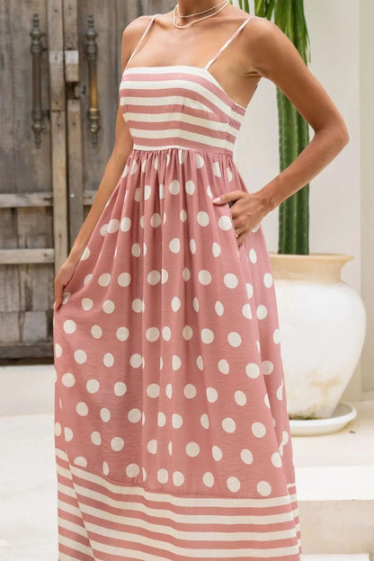 Hazel Blues® |  Polka Dot Square Neck Cami Dress