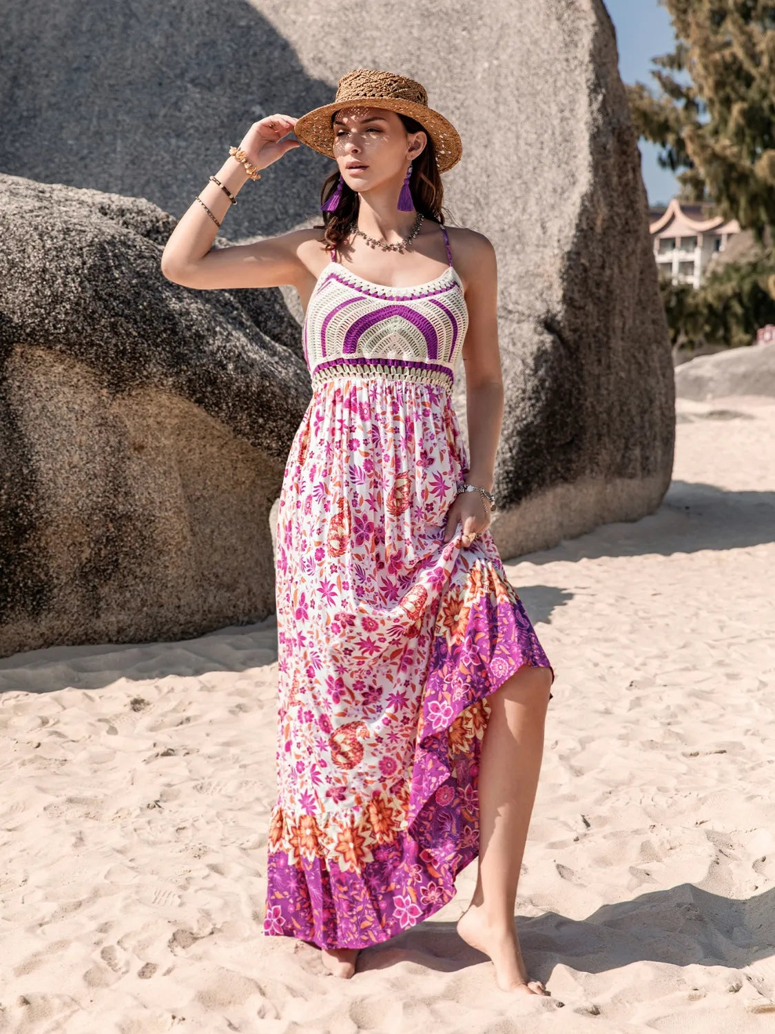 Hazel Blues® |  Printed Scoop Neck Cami Dress