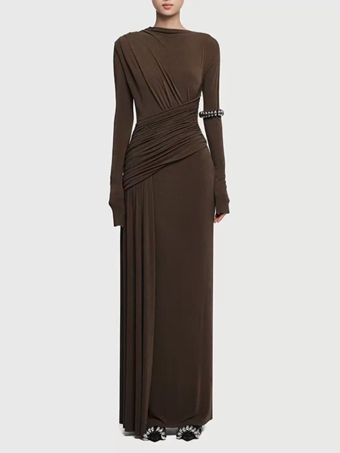 Hazel Blues® |  Ruched Long Sleeve Maxi Dress