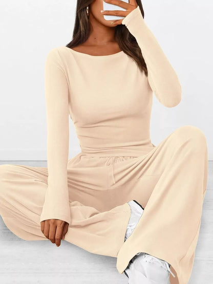 Hazel Blues® |  Long Sleeve Top and Wide Leg Pants Set