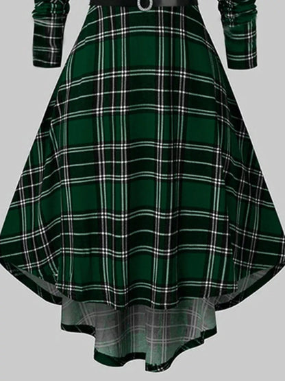 Hazel Blues® |  Fuzzy Trim Long Sleeve Christmas Dress