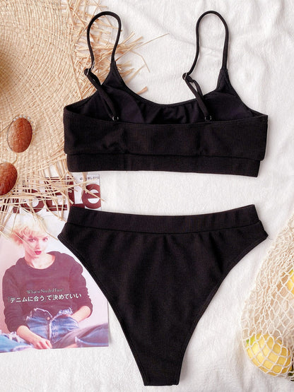 Hazel Blues® | Scoop Neck Spaghetti Strap Two-Piece Swim Set
