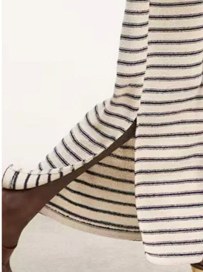 Hazel Blues® |  Striped Slit Short Sleeve Maxi Dress