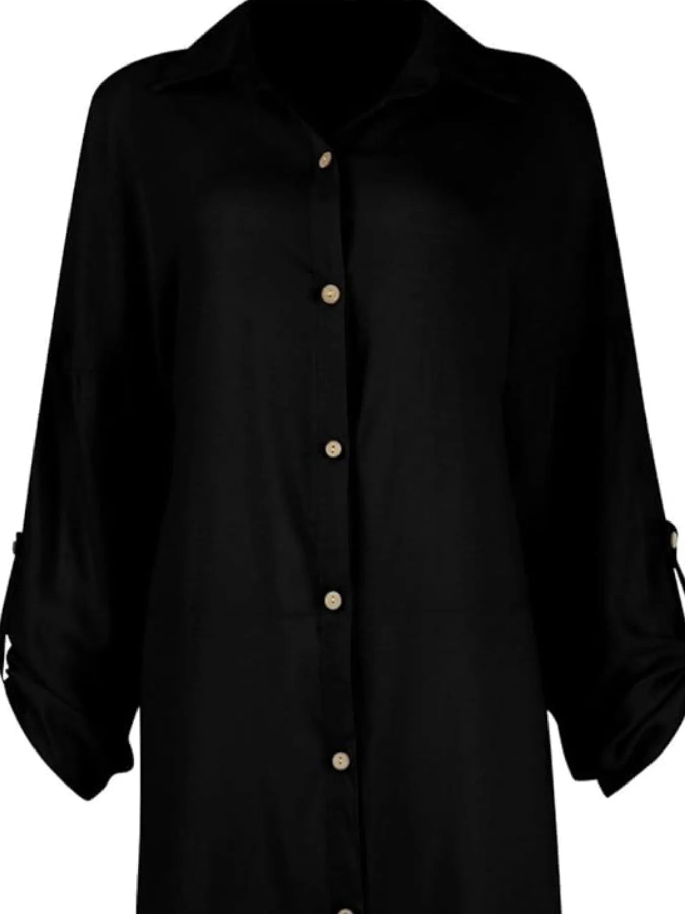 Hazel Blues® |  Button Down Long Sleeve Shirt Dress