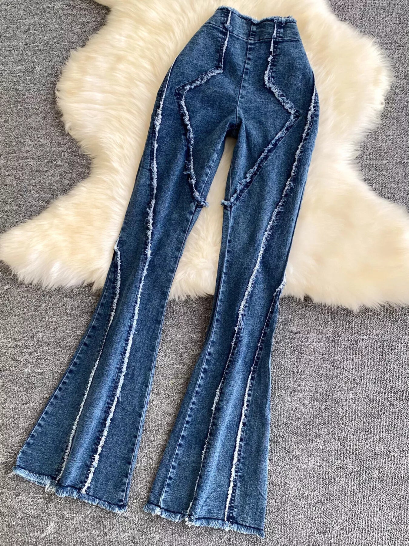 Hazel Blues® |  Raw Hem Denim Cami and Flare Jeans Set