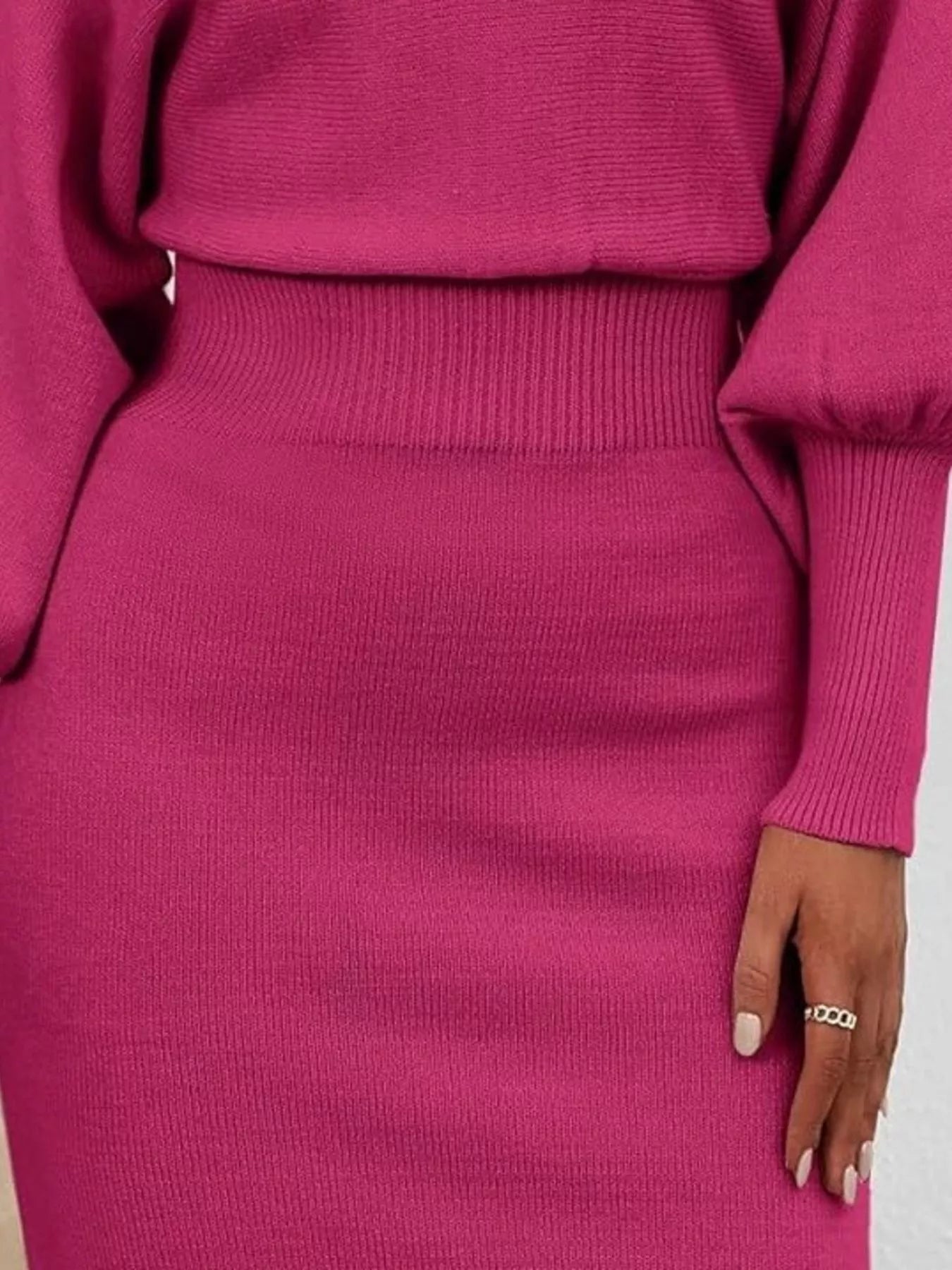 Hazel Blues® |  Lantern Sleeve Bodycon Sweater Dress