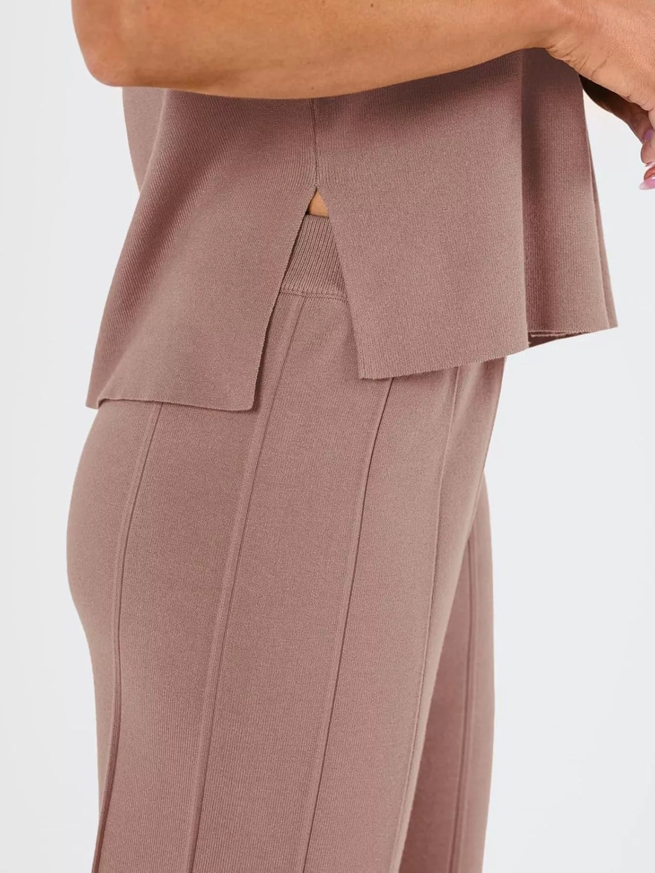 Hazel Blues® |  Casual Solid Color Cap Sleeve Top and Pants Knit Set