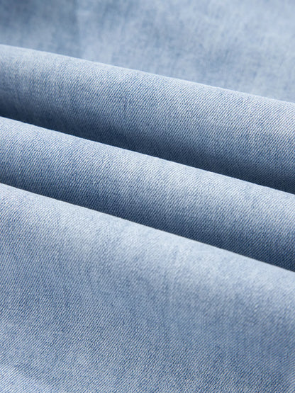 Hazel Blues® |  Wide Leg Drawstring Raw Hem Jeans