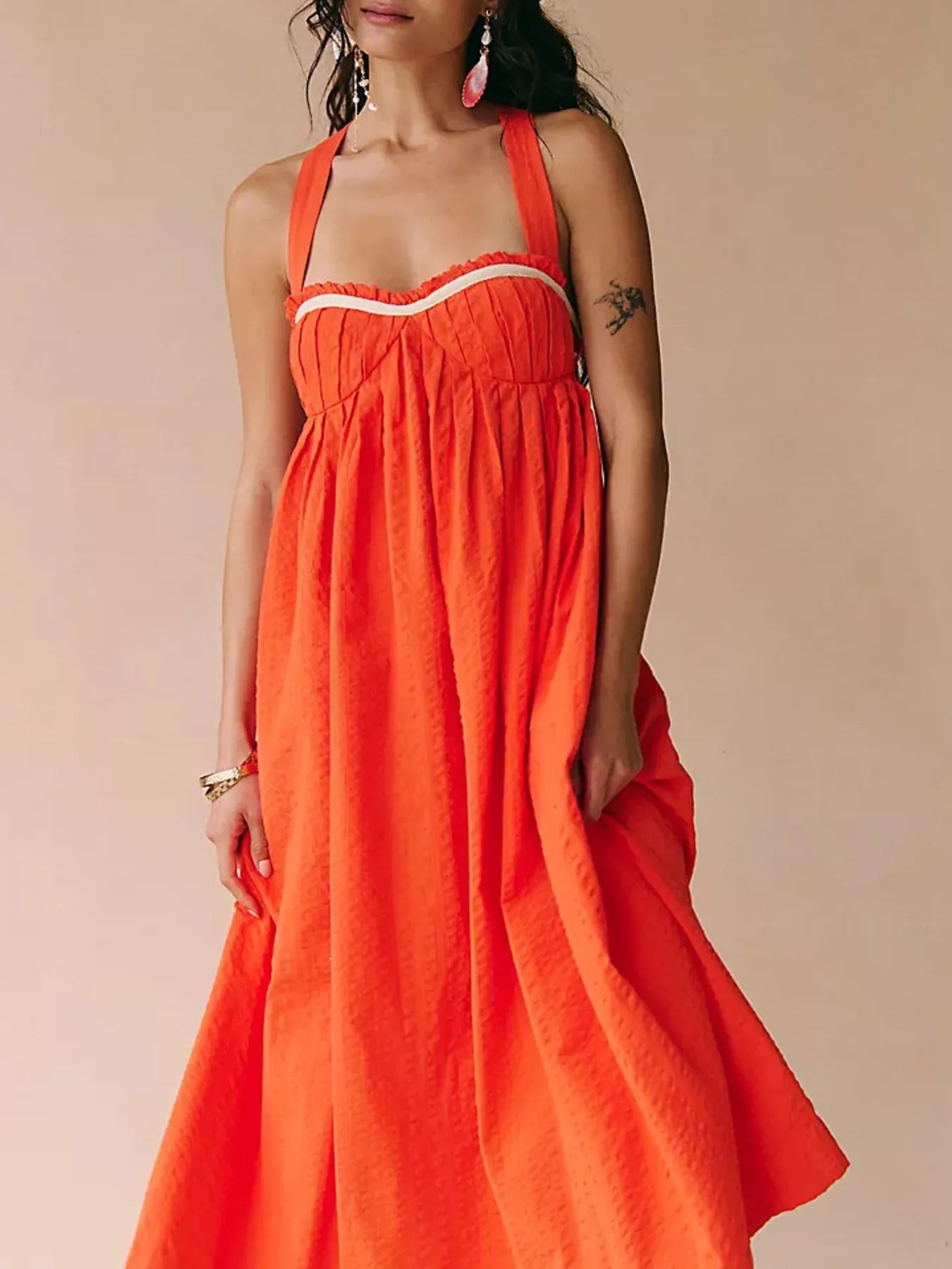 Hazel Blues® |  Sweetheart Neck Midi Dress