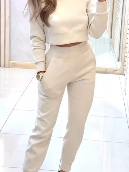 Hazel Blues® |  Casual Chic Cropped Sweatshirt and Jogger Set